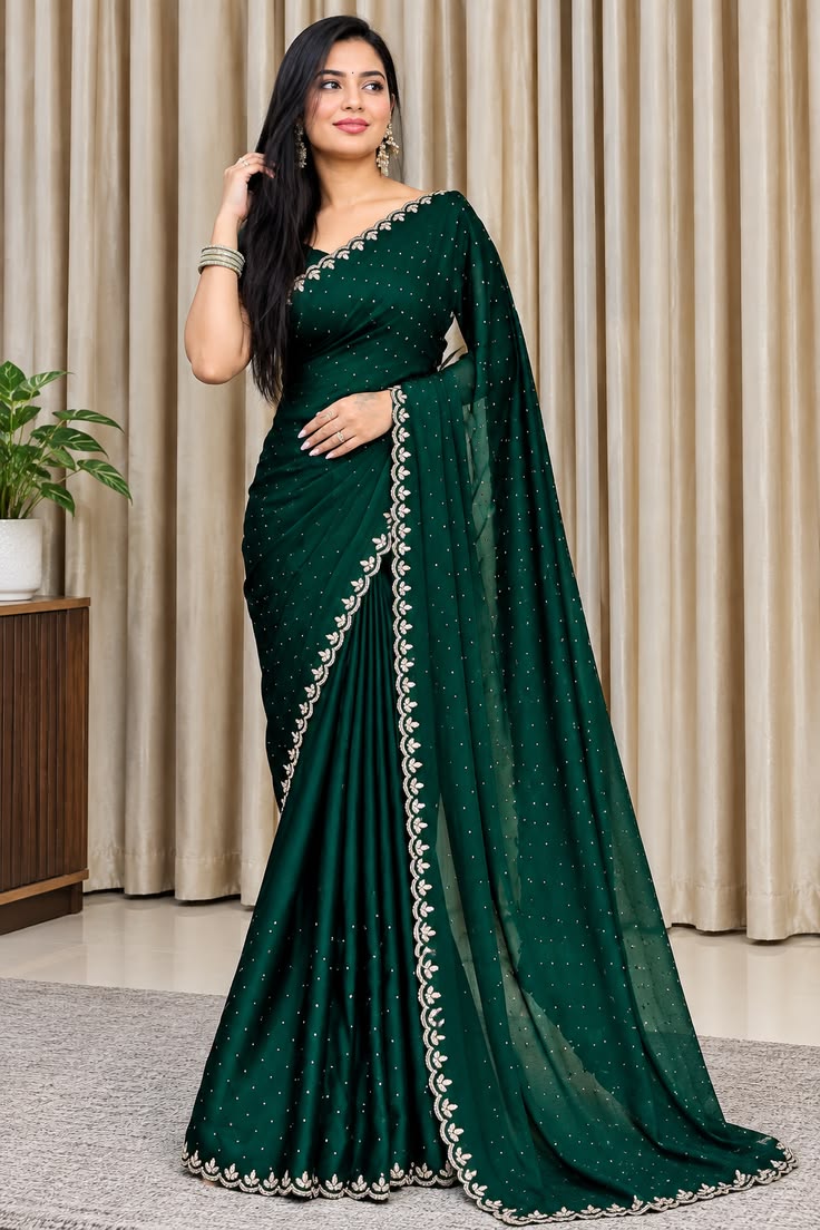 Green Printed Daily Wear Saree